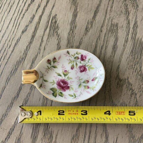 Vintage Lefton Personal Porcelain Ashtray with Floral Design - Picture 8 of 9